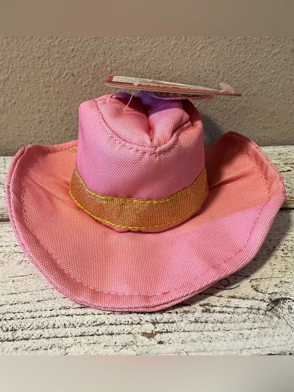 Small Girl Dog Pink Cowboy Party Hat with Adjustable Chin Strap - NWT